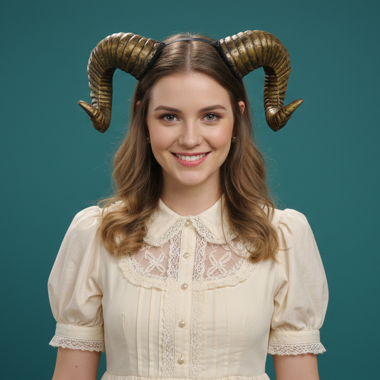 Black Gold Huge Horn Forest Gothic Demon Nymph Ram Horn Headdress Headband Punk Evil sheep Diablo Photography Cosplay【NALUMI】