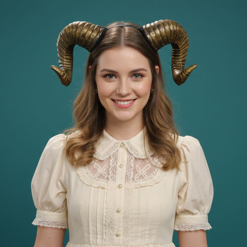 Black Gold Huge Horn Forest Gothic Demon Nymph Ram Horn Headdress Headband Punk Evil sheep Diablo Photography Cosplay【NALUMI】