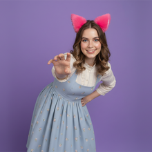 Load image into Gallery viewer, Fluorescent Pink Furry Cat Ears KItty Cute Costume Hairclip Headband 【NALUMI】