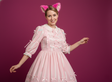 Load image into Gallery viewer, Cat ears Kitty Headwear Purple Pink Inside Furry Animal Headband Costume Bow Bells