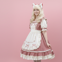 Load image into Gallery viewer, Red White Cat ears Kitty kitten Cosplay Anime Headwear Long Mix Furry Animal Hair clip Hairpin Costume Natural Simulation