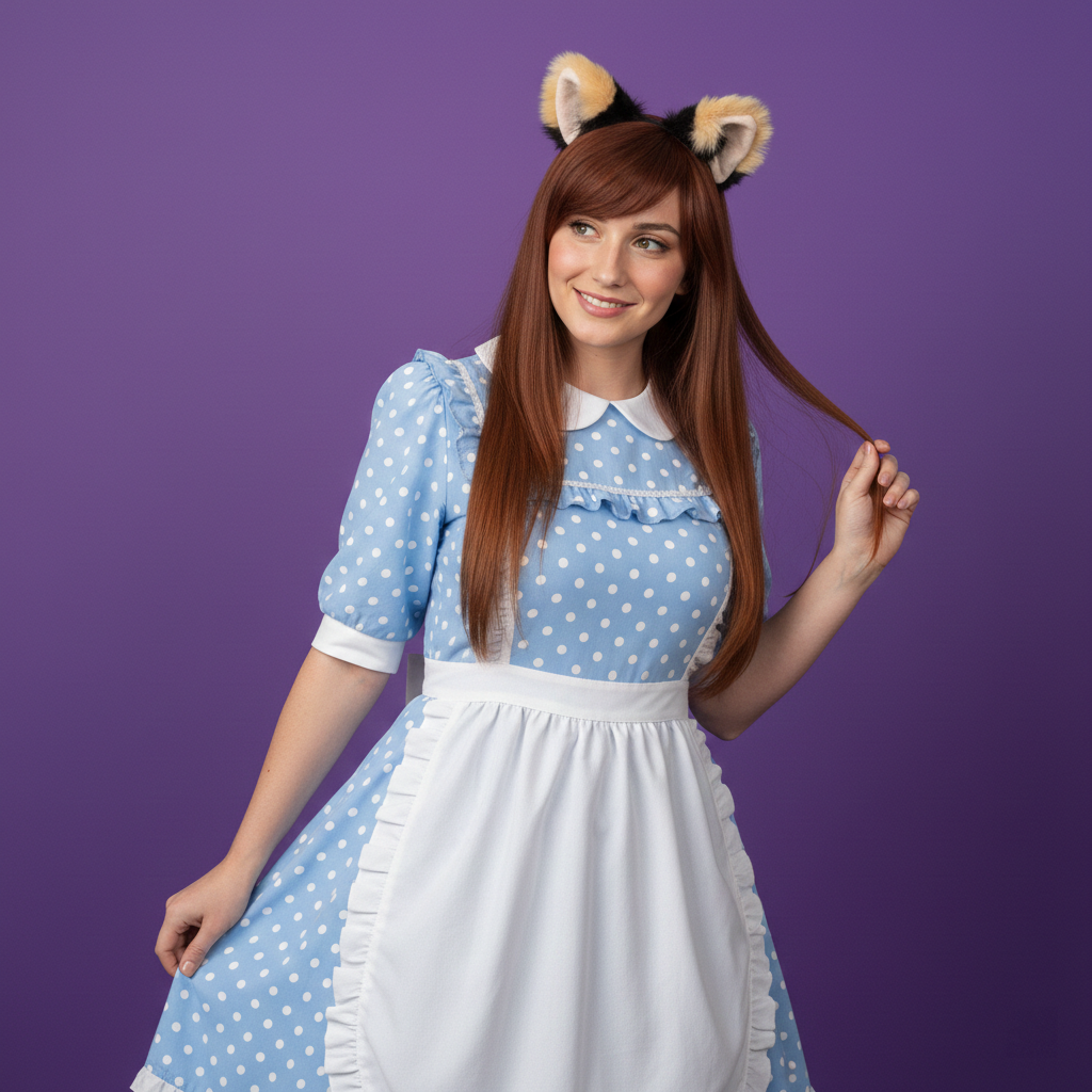 Big Cat ears Kitty Cosplay Headwear Black Furry Light Yellow Inside Animal Headband Costume