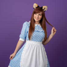 Load image into Gallery viewer, Big Cat ears Kitty Cosplay Headwear Black Furry Light Yellow Inside Animal Headband Costume