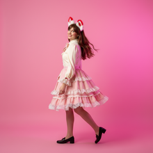 Load image into Gallery viewer, Cat ears Kitty Headwear White/Red Furry Animal Headband Costume Fox Ears