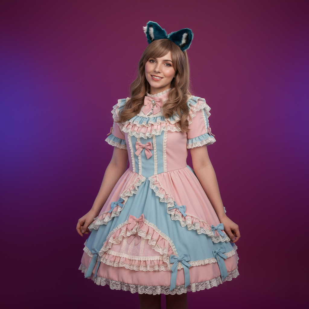 Cat ears Kitty Cosplay Headwear Dark Blue Furry White Fur Inside Animal Headband Costume