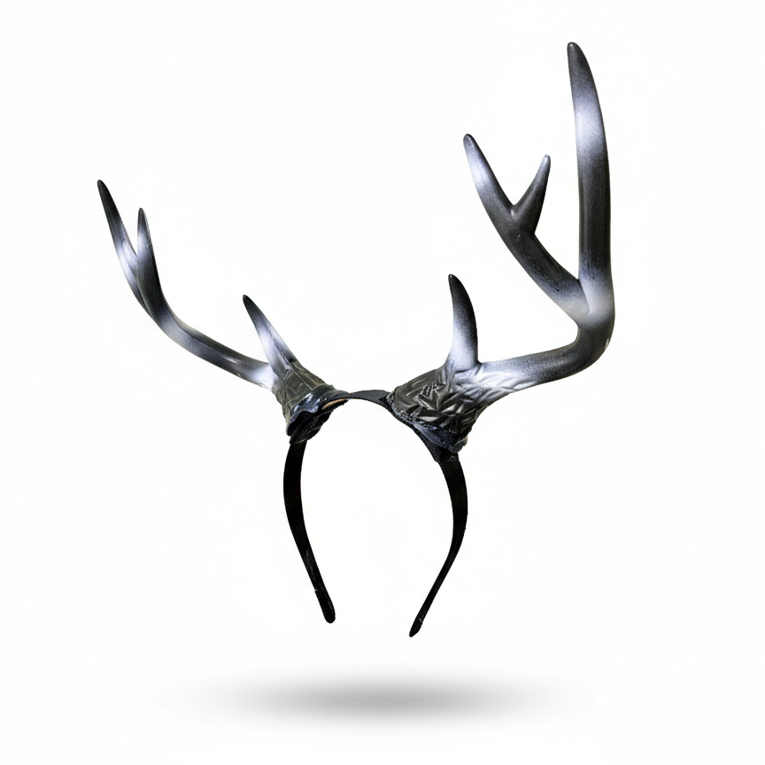 Antlers Reindeer black white Christmas Horn Demon Nymph Horn Headdress Wizard Costume Large