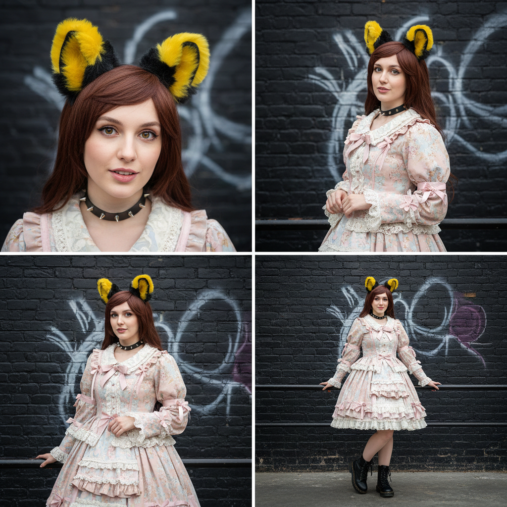 Big Cat Fox Ears Kitty Cosplay Headwear Bright Yellow Black Furry Soft Thick Fur Inside Animal Headband Costume