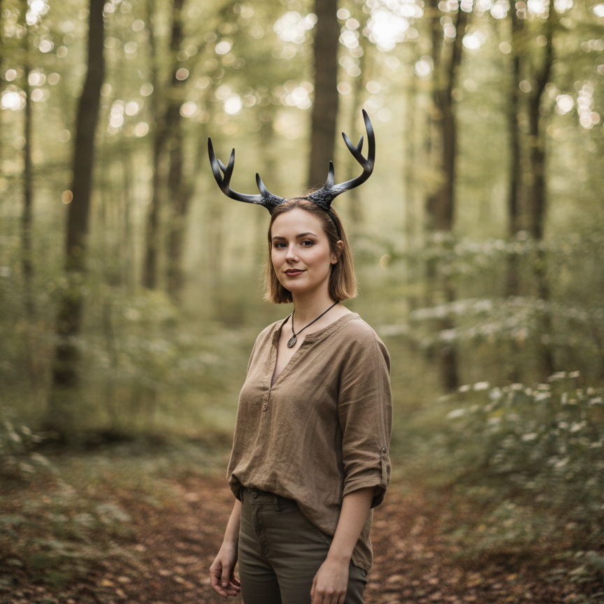 Antlers Reindeer black white Christmas Horn Demon Nymph Horn Headdress Wizard Costume Large