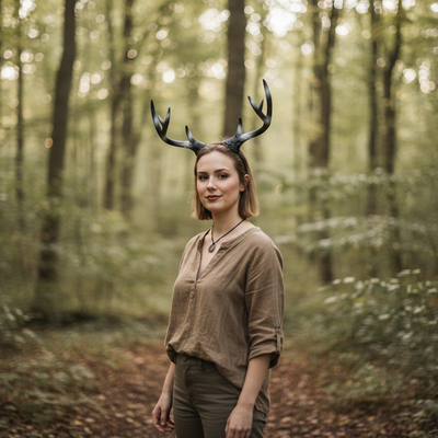 Antlers Reindeer black white Christmas Horn Demon Nymph Horn Headdress Wizard Costume Large