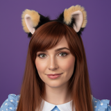 Big Cat ears Kitty Cosplay Headwear Black Furry Light Yellow Inside Animal Headband Costume