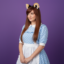 Load image into Gallery viewer, Big Cat ears Kitty Cosplay Headwear Black Furry Light Yellow Inside Animal Headband Costume